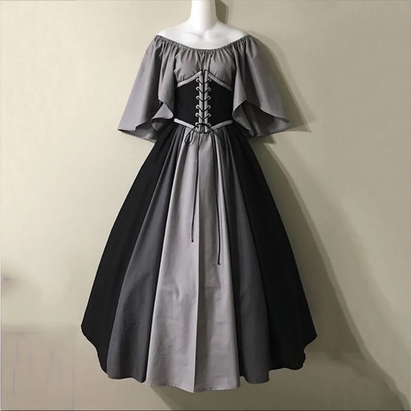 Womens Renaissance Medieval Victorian Fancy Dress Gothic Cosplay Vintage Costume - Picture 11 of 16